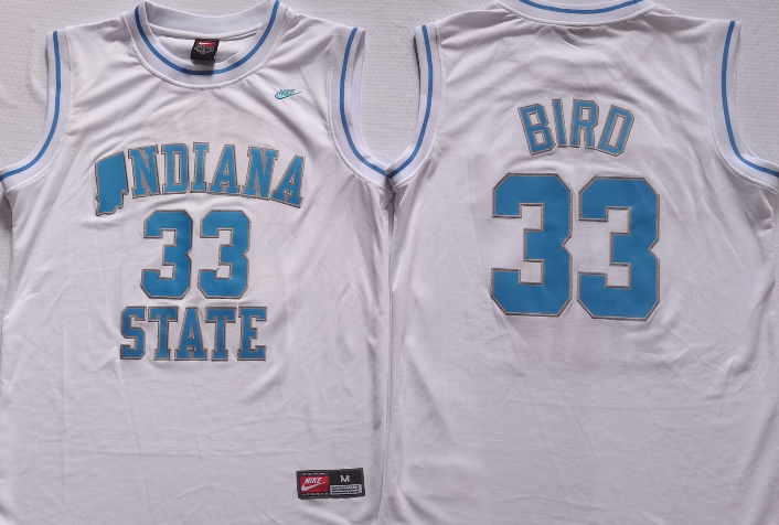 Indiana State Sycamores White #33 BIRD Jersey