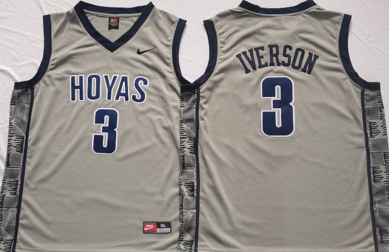 Georgetown Hoyas GRAY #3 IVERSON Jersey