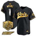 Men's Tennessee Volunteers #1 Christian Moore Black Gold 2024 Champions Vapor