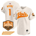 Men's Tennessee Volunteers #1 Christian Moore Cream 2024 Champions Vapor
