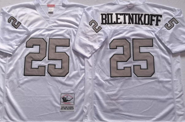 Oakland Raiders White #25 BILETNIKOFF Jersey