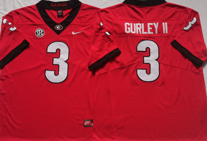 Georgia Bulldogs Red #3 GURLEY II Jersey