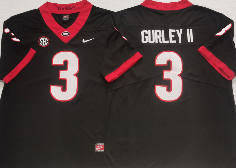 Georgia Bulldogs Black #3 GURLEY II Jersey