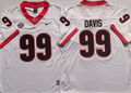 Georgia Bulldogs White #99 DAVIS Jersey