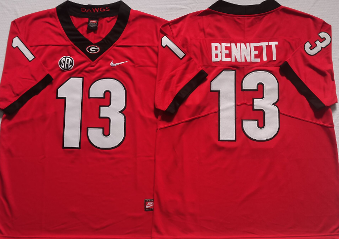 Georgia Bulldogs Red #13 BENNETT Jersey