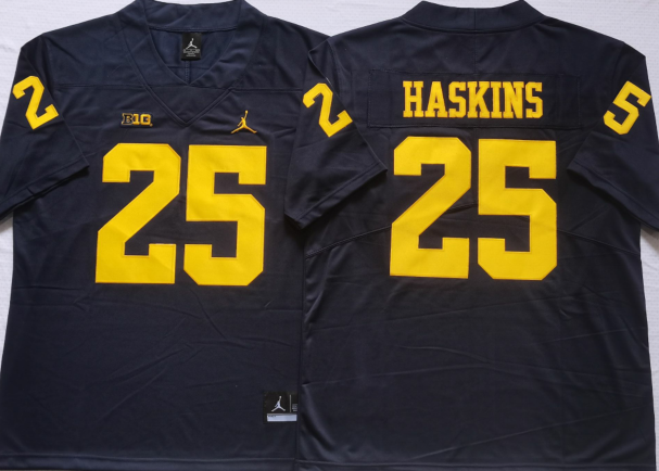 Michigan Wolverines Blue #25 HASKINS Jersey