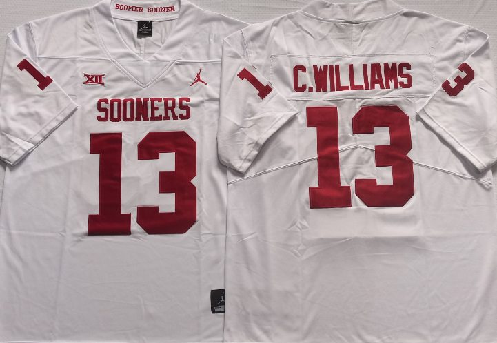 Oklahoma Sooners White #13 C.WILLIAMS Jersey