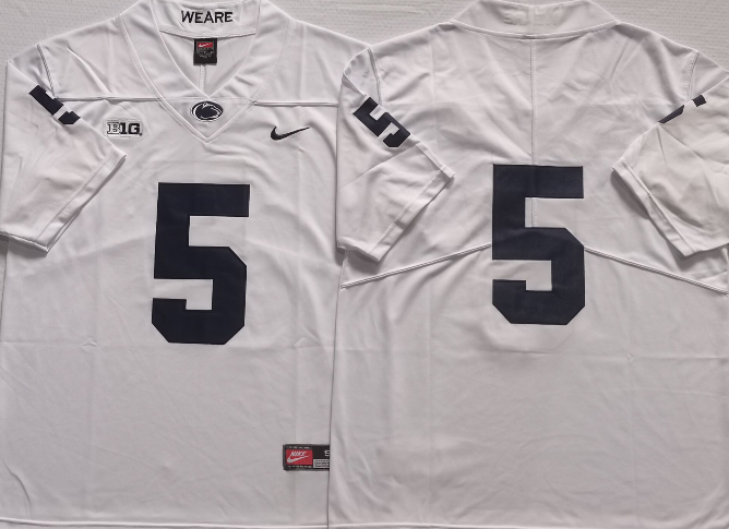 Penn State Nittany Lions White #5 Jersey