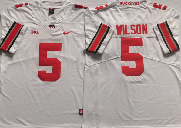 Ohio State Buckeyes White #5 WILSO Jersey