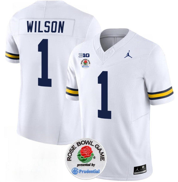 Men's Michigan Wolverines #1 Roman Wilson 2023 F.U.S.E. White Rose Bowl
