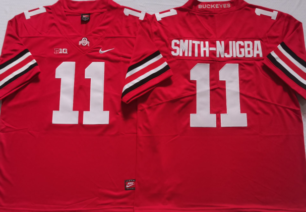 Ohio State Buckeyes Red #11 SMITH-NJIGBA Jersey