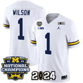 Men's Michigan Wolverines #1 Roman Wilson White 2024 F.U.S.E. With 2023