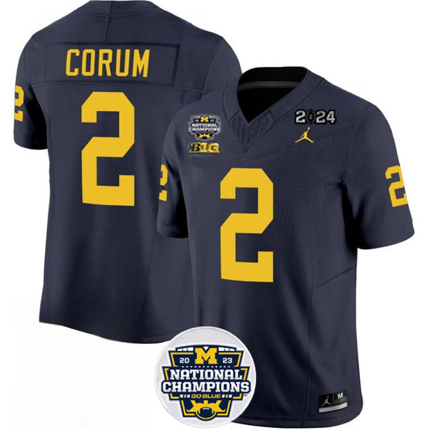 Men's Michigan Wolverines #2 Blake Corum 2024 F.U.S.E. Navy National