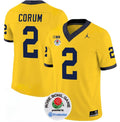 Men's Michigan Wolverines #2 Blake Corum 2023 F.U.S.E. Yellow Rose Bowl