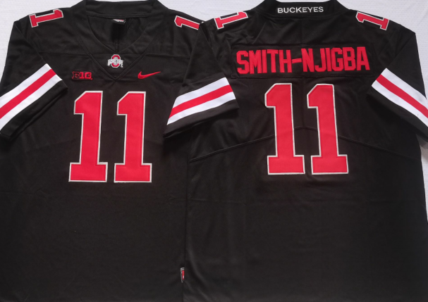 Ohio State Buckeyes Black #11 SMITH-NJIGBA Jersey