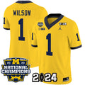 Men's Michigan Wolverines #1 Roman Wilson Yellow 2024 F.U.S.E. With 2023