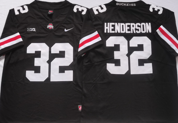 Ohio State Buckeyes Black 32 HENDERSON Jersey