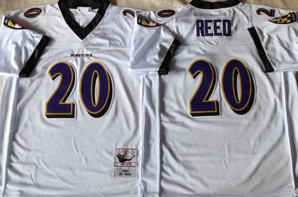 BALTIMORE RAVENS White #20 REED Jersey