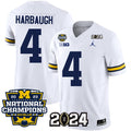 Men's Michigan Wolverines #4 Jim Harbaugh White 2024 F.U.S.E. With 2023