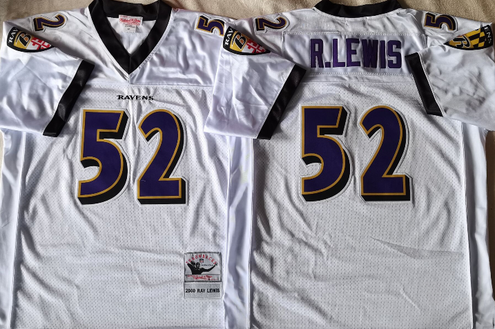 BALTIMORE RAVENS White #52 LEWIS Jersey