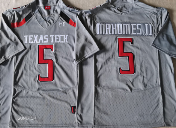 Texas Tech Red Raiders GRAY #5 MAHOMES II Jersey