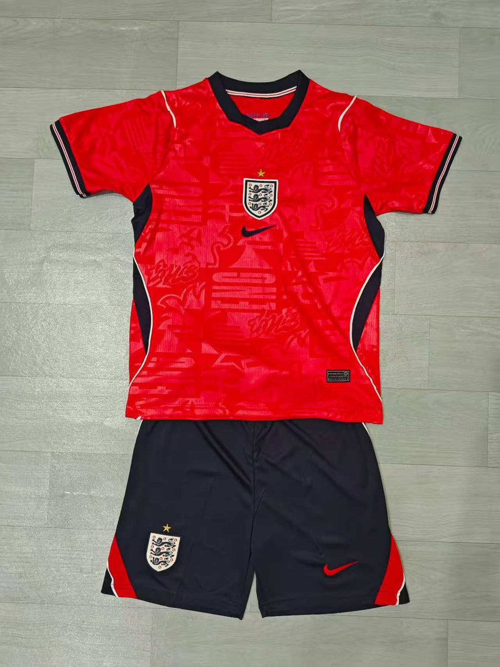 KIDS England  Away Kit – Red Heritage Pattern