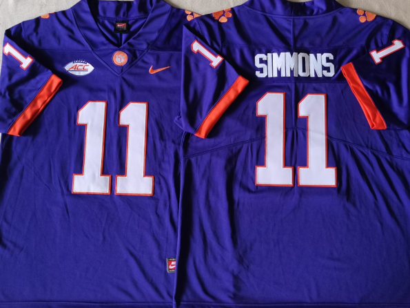 Clemson Tigers Purple #11 SIMMONS Jersey