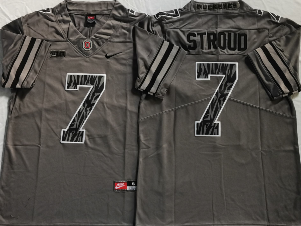 Ohio State Buckeyes GRAY #7 STROUD Jersey