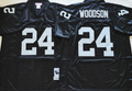 Oakland Raiders Black #24 WOODSON Jersey