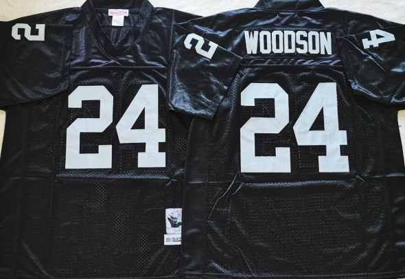 Oakland Raiders Black #24 WOODSON Jersey