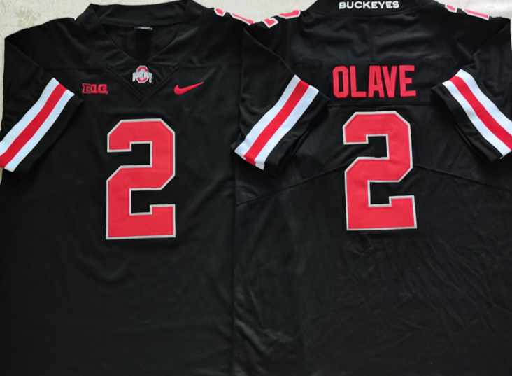 Ohio State Buckeyes Black #2 OLAVE Jersey