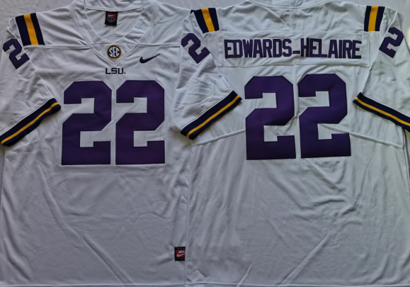 LSU Tigers White #22 EDWARDS-HELAIRE Jersey