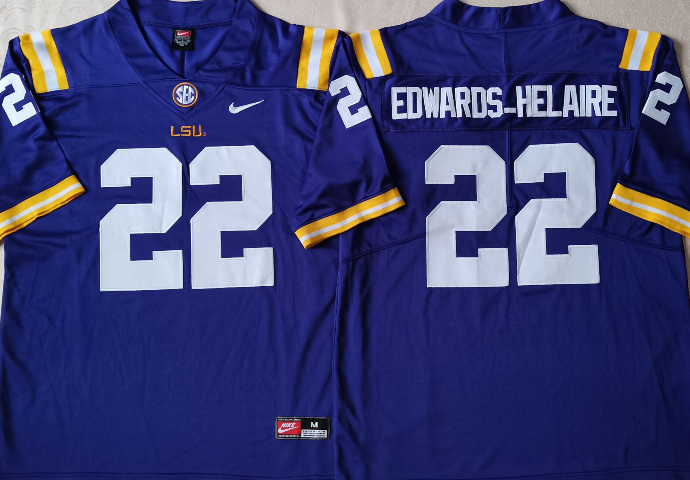 LSU Tigers Purple #22 EDWARDS-HELAIRE Jersey