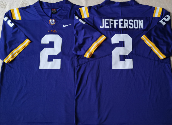 LSU Tigers Purple #2 JEFFERSON Jersey