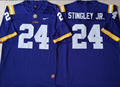LSU Tigers Purple #24 STINGLEY JR. Jersey