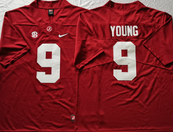 Alabama Crimson Tide Red #9 YOUNG Jersey