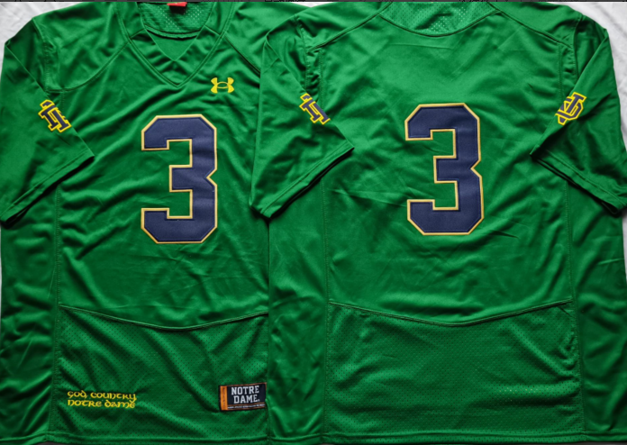 Norte Dame Fighting Irish Green #3 Jersey
