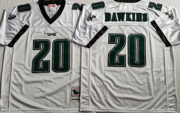 Philadelphia Eagles White #20 DAWKINS Jersey