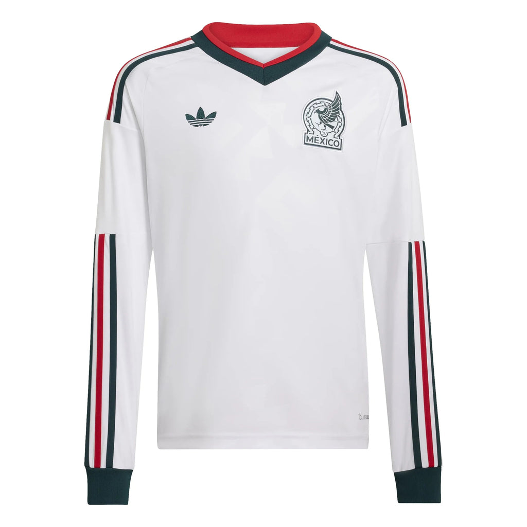 adidas 2026 Mexico Youth Stadium Away Long-Sleeve Soccer Jersey