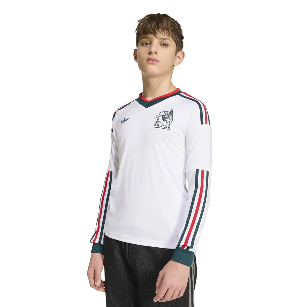 adidas 2026 Mexico Youth Stadium Away Long-Sleeve Soccer Jersey