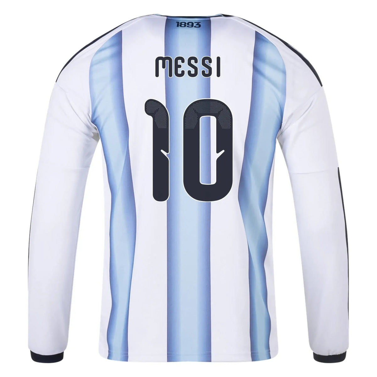 adidas 2026 Argentina Men's #10 Messi Stadium Home Long-Sleeve Soccer Jersey
