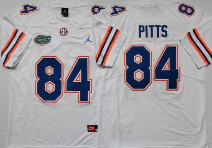 Florida Gators White #84 PITTS Jersey