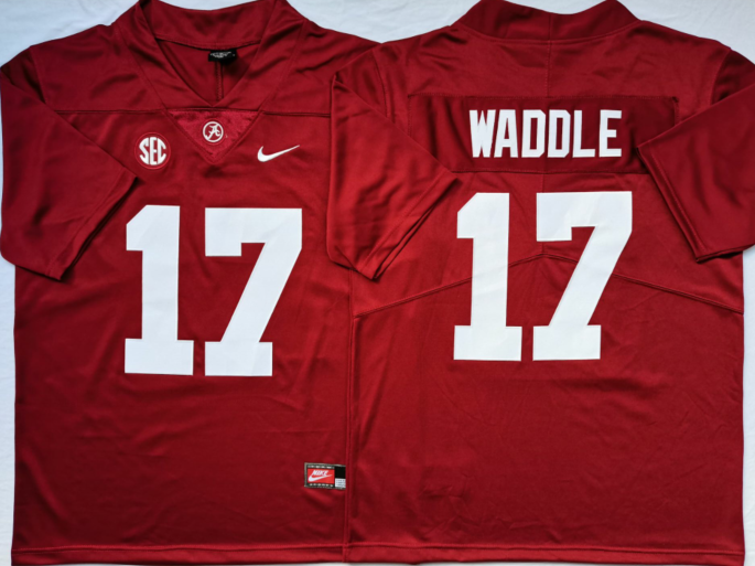 Alabama Crimson Tide Red #17 WADDLE Jersey
