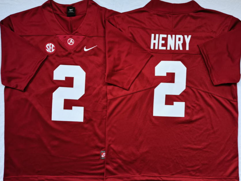 Alabama Crimson Tide Red #2 HENRY Jersey