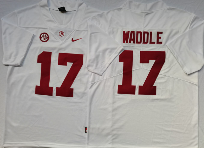 Alabama Crimson Tide White #17 WADDLE Jersey
