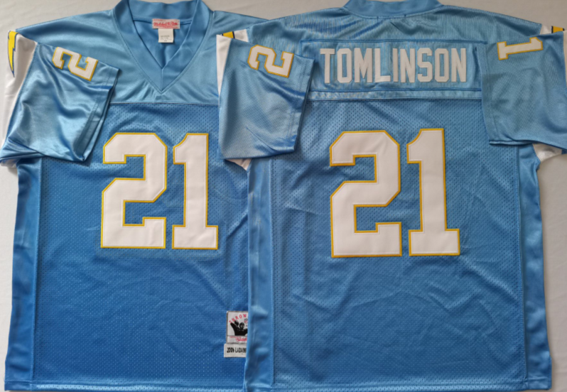 San Diego Chargers Light Blue #21 TOMLINSON Jersey