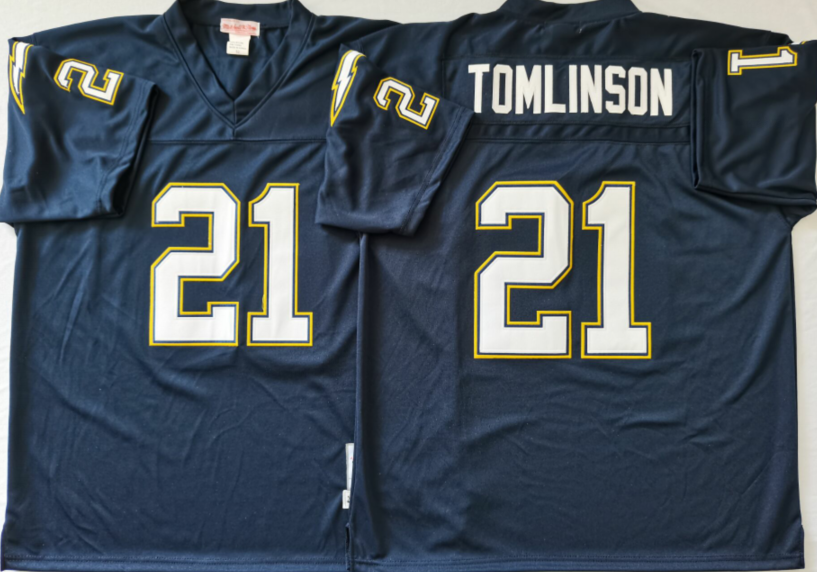 San Diego Chargers Dark Blue #21 TOMLINSON Jersey
