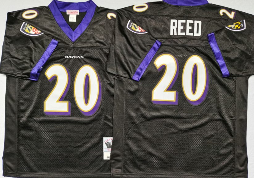 BALTIMORE RAVENS Black #20 REED Jersey