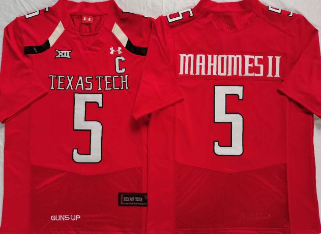 Texas Tech Red Raiders Red #5 MAHOMES II Jersey