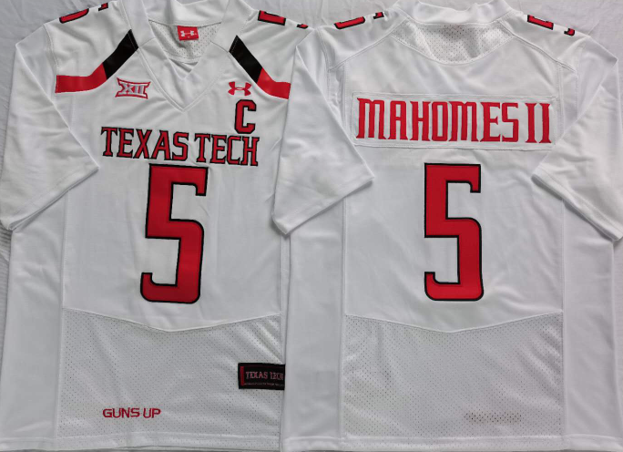 Texas Tech Red Raiders White #5 MAHOMES II Jersey